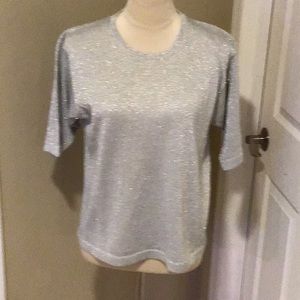 K.D Cray Holiday ladies top, size large, color silver, slightly used